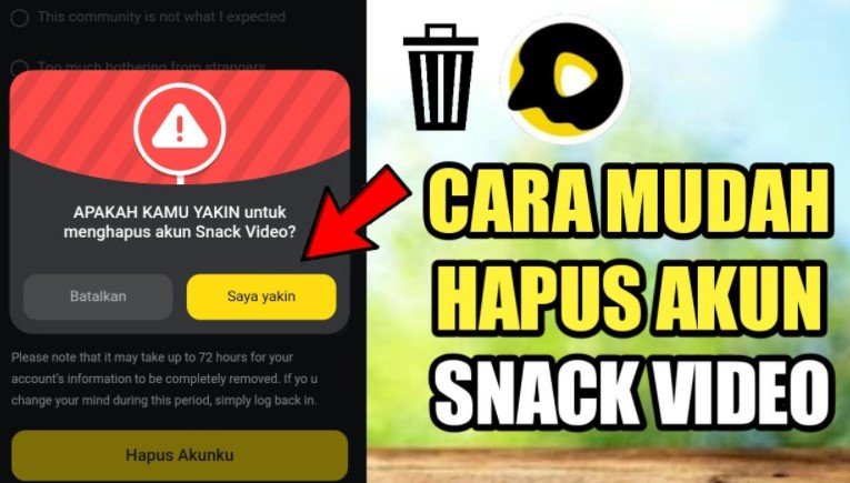 Cara Hapus Akun Snack Video Cara Hapus Akun Snack Video
