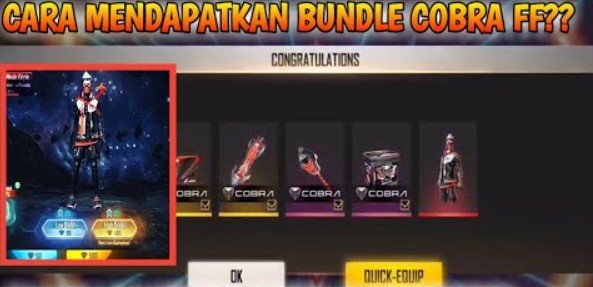 Cara Mendapatkan Bundle Cobra FF Cara Mendapatkan Bundle Cobra FF