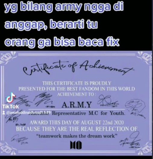 Cara Mendapatkan Sertifikat Army BTS Cara Mendapatkan Sertifikat Army BTS