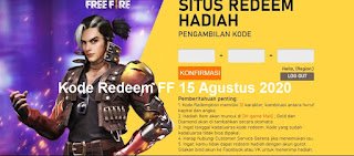 Kode Redeem FF 15 Agustus 2020 Kode Redeem FF 15 Agustus 2020