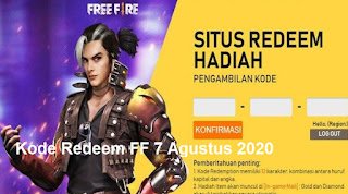 Kode Redeem FF 7 Agustus 2020 Kode Redeem FF 7 Agustus 2020
