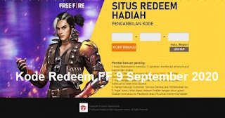 Kode Redeem FF 9 September 2020 Kode Redeem FF 9 September 2020
