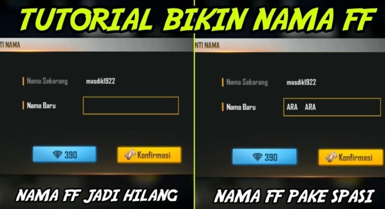 nama FF hilang nama FF hilang